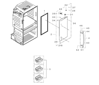 Fridge Door R Diagram and Parts List for RF28HMELBSR AA-08 Samsung Refrigerator