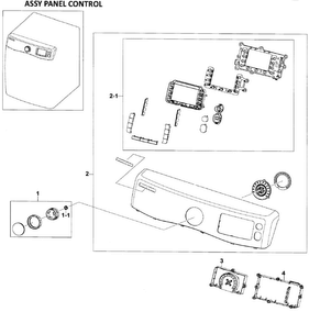Control Panel Diagram and Parts List for DV520AEW XAA Samsung Dryer