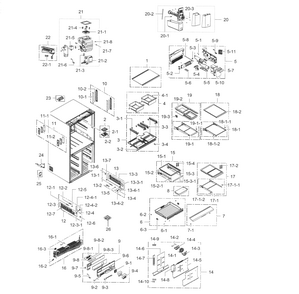 Fridge Diagram and Parts List for RF34H9960S4 AA-0005 Samsung Refrigerator