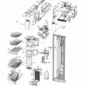 Freezer Diagram and Parts List for RS2630SH  Samsung Refrigerator
