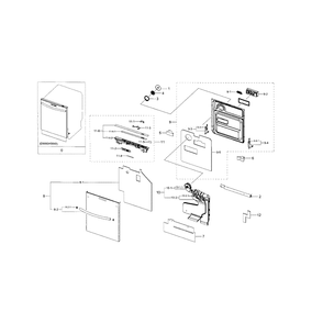 Part Location Diagram of DD97-00249A Samsung Door Assembly Outer