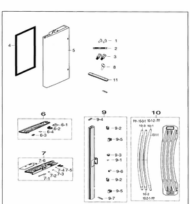 Part Location Diagram of DA82-02573A Samsung A/S ASSY-DOOR FOAM-REF