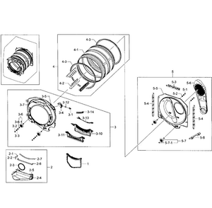 Drum Assy Diagram and Parts List for DV361GWBEWR A3-0001 Samsung Dryer