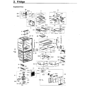 Fridge Diagram and Parts List for RF28K9380SG AA-02 Samsung Refrigerator