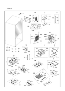 Part Location Diagram of DA67-04066A Samsung Shelf slide-up