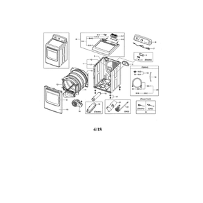 Main Diagram and Parts List for DV476GTHAWR A1-0001 Samsung Dryer