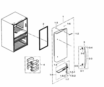 Fridge Door Rt Diagram and Parts List for RF24FSEDBSR AA-0002 Samsung Refrigerator