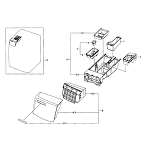 Drawer Assembly Diagram and Parts List for WF511ABW XAA-04 Samsung Washer