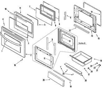 Door/drawer Diagram and Parts List for RGSF5330DT XAA Samsung Range