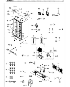 Cabinet Diagram and Parts List for RH25H5611BC AA-0001 Samsung Refrigerator