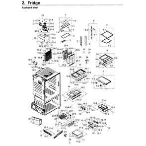 Fridge Diagram and Parts List for RF263BEAEWW AA-0003 Samsung Refrigerator