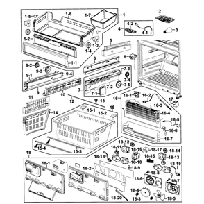 Freezer Diagram and Parts List for RF268ABPN XAA-00 Samsung Refrigerator