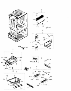 Freezer Diagram and Parts List for RF28HDEDPBC AA-0000 Samsung Refrigerator