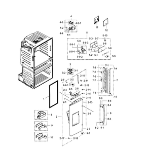 Left Door Diagram and Parts List for RF28JBEDBSG AA-04 Samsung Refrigerator