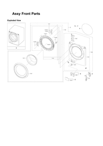Front Parts Assembly Diagram and Parts List for WF45N5300AW US-51 Samsung Washer