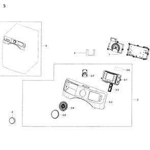 Control Panel Diagram and Parts List for WF45K6500AV A2-0000 Samsung Washer