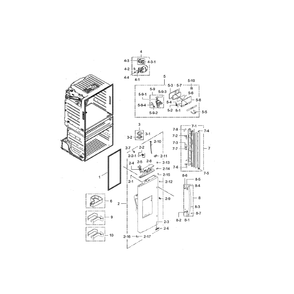 Left Refrigerator Door Diagram and Parts List for RF28HMEDBSG AA-01 Samsung Refrigerator
