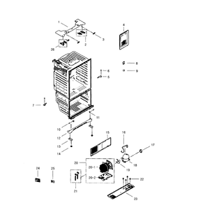 Cabinet Diagram and Parts List for RFG296HDPN XAA-01 Samsung Refrigerator