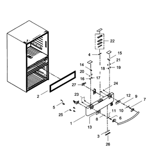 Flexzone Door Diagram and Parts List for RF24FSEDBSR AA-0002 Samsung Refrigerator