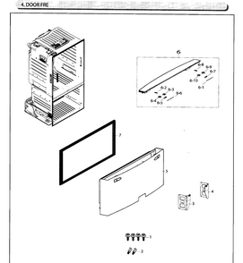 Freezer Door Diagram and Parts List for RF26HFENDSR AA-0003 Samsung Refrigerator