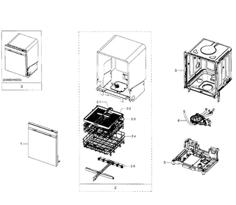 Main Assy Diagram and Parts List for DW80H9930MO AA-0000 Samsung Dishwasher