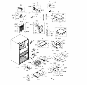 Refrigerator Diagram and Parts List for RF31FMESBSR AA-0003 Samsung Refrigerator