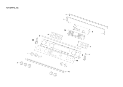 Control Box Assembly Diagram and Parts List for NX60T8511SS AA-00 Samsung Range