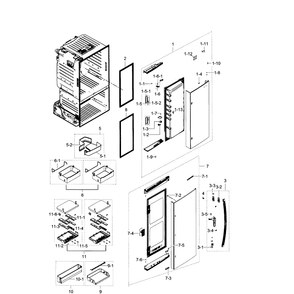 Right Door Diagram and Parts List for RF28HDEDPBC AA-0005 Samsung Refrigerator