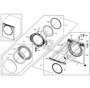 Part Location Diagram of DC97-15509F Samsung Assembly FRAME FRONT;ACE-DRY