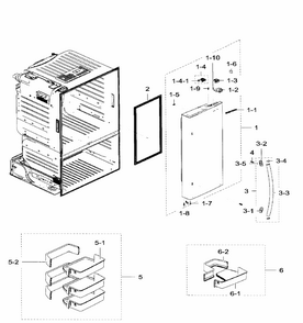 Right Door Diagram and Parts List for RF28HFEDTSR AA-0009 Samsung Refrigerator