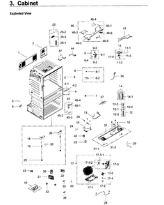 Cabinet Diagram and Parts List for RF28JBEDBSG AA-0005 Samsung Refrigerator