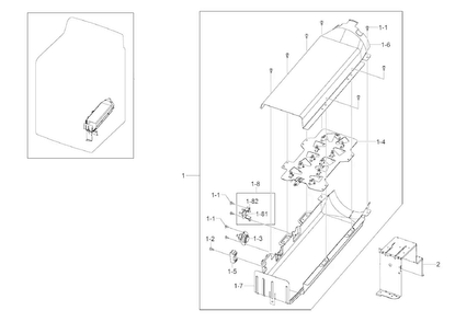 Duct Heater Diagram and Parts List for DV422EWHDWR AA-0000 Samsung Dryer