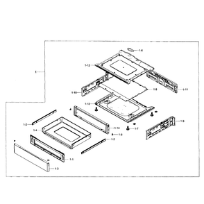 Drawe Assembly Diagram and Parts List for NE58F9500SS AA-0000 Samsung Range
