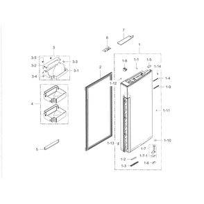 Fridge Door R Diagram and Parts List for RF34H9950S4 (AA)(0002) Samsung Refrigerator