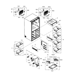 Freezer Diagram and Parts List for RF24J9960S4 AA-01 Samsung Refrigerator