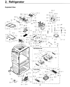 Refrigerator Diagram and Parts List for RF4267HARS XAA-0004 Samsung Refrigerator