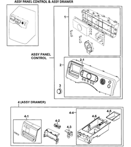 Control Panel Diagram and Parts List for WF328AAG XAA-0000 Samsung Washer