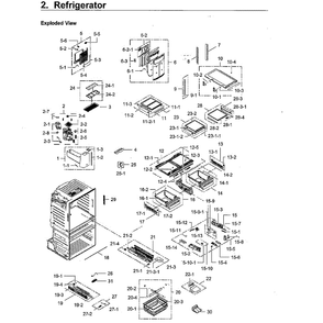 Fridge Diagram and Parts List for RF28HMEDBWW AA-12 Samsung Refrigerator