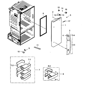Right Door Diagram and Parts List for RF263BEAESP AA-01 Samsung Refrigerator
