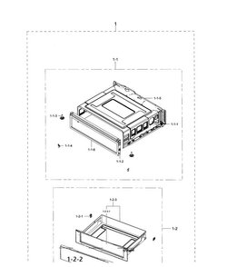 Drawer Section Diagram and Parts List for NE59J3420SS AA-0003 Samsung Range