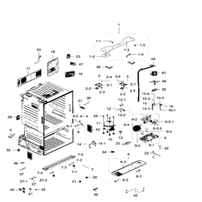 Cabinet Diagram and Parts List for RF28HFEDBWW AA-04 Samsung Refrigerator