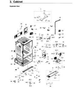 Cabinet Diagram and Parts List for RF28HDEDPWW AA-0007 Samsung Refrigerator
