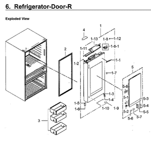 Part Location Diagram of DA63-08937B Samsung Door Bin