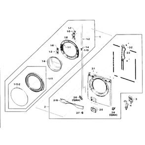 Front Panel Diagram and Parts List for WF431ABP XAA-01 Samsung Washer