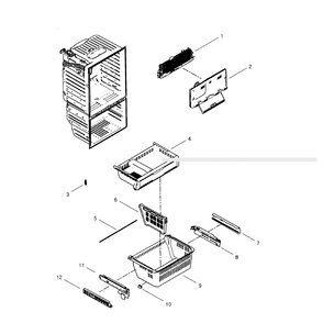 Freezer Diagram and Parts List for RFG296HDBP XAA-02 Samsung Refrigerator
