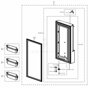 Freezer Door R Diagram and Parts List for RF23J9011SG (AA)(0008) Samsung Refrigerator