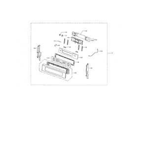Cooktop Assembly Diagram and Parts List for NE599N1PBSR AC-03 Samsung Range