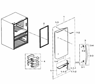 Right Door Diagram and Parts List for RF31FMEDBWW AA-0002 Samsung Refrigerator