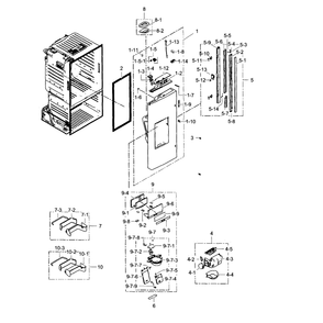 Fridge Door L Diagram and Parts List for RF323TEDBWW AA-02 Samsung Refrigerator
