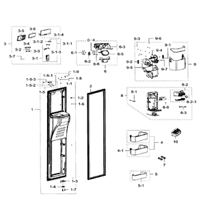 Left Door Diagram and Parts List for RH29H9000SR AA-02 Samsung Refrigerator